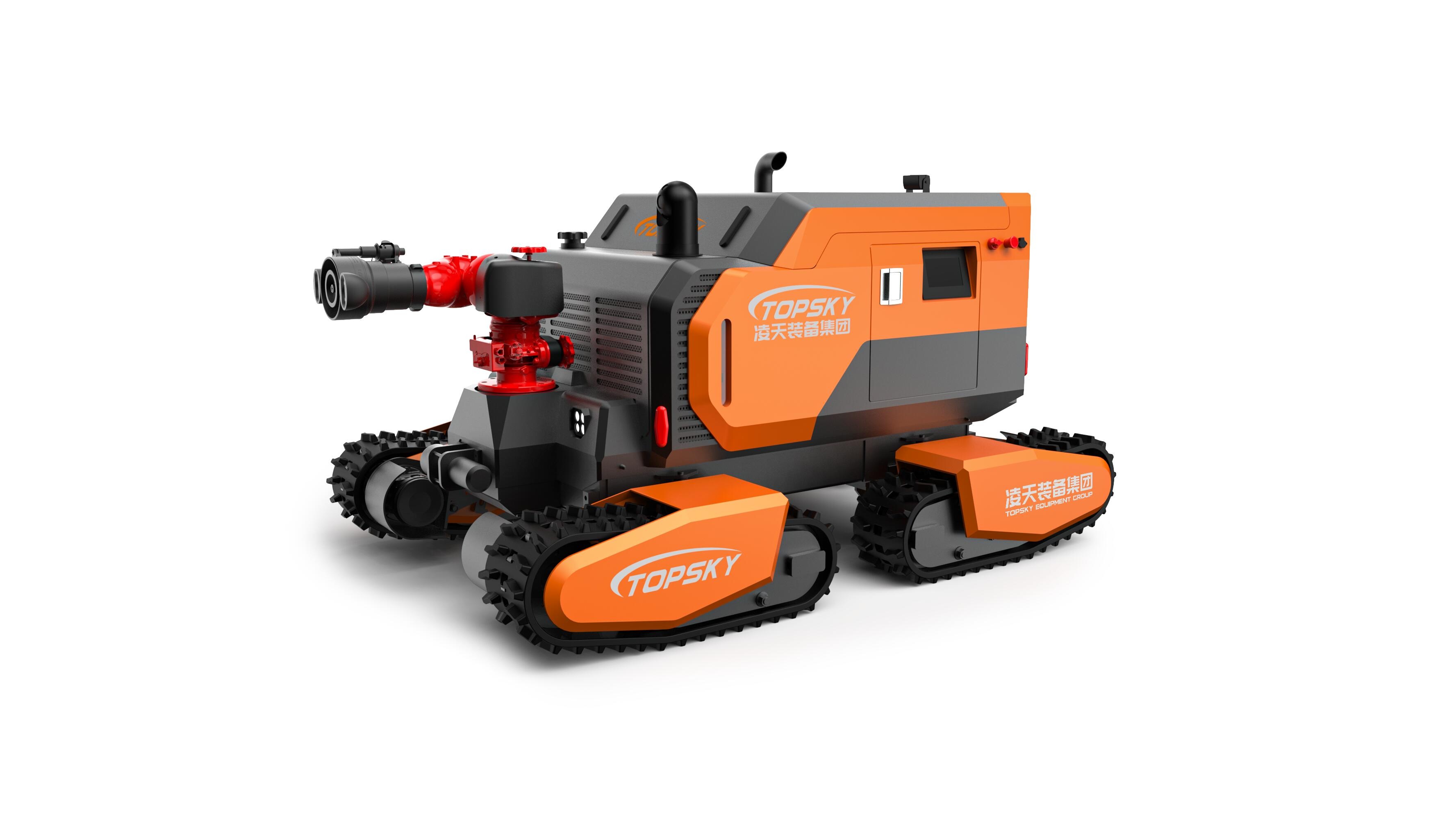 全地形消防滅火機(jī)器人 （第2代，四履帶，油動液壓、150進(jìn)口消防水炮）