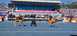 凌天攜帶四足機器狗、偵檢無人機等高精尖裝備走進校園，助力北京通州市馬駒橋?qū)W校首屆科技嘉年華
