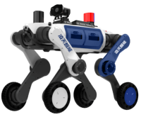 治安巡邏輪足機器狗（輪足，集成一體式遙控器+對講照明+警示燈+自主跟隨）